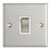 Contactum iConic 20A 1-Gang DP Control Switch Brushed Steel  with White Inserts