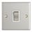 Contactum iConic 20A 1-Gang DP Control Switch Brushed Steel  with White Inserts