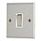 Contactum iConic 20A 1-Gang DP Control Switch Brushed Steel  with White Inserts