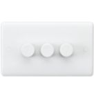 Knightsbridge Curved Edge 3-Gang 2-Way LED Leading Edge Dimmer  White