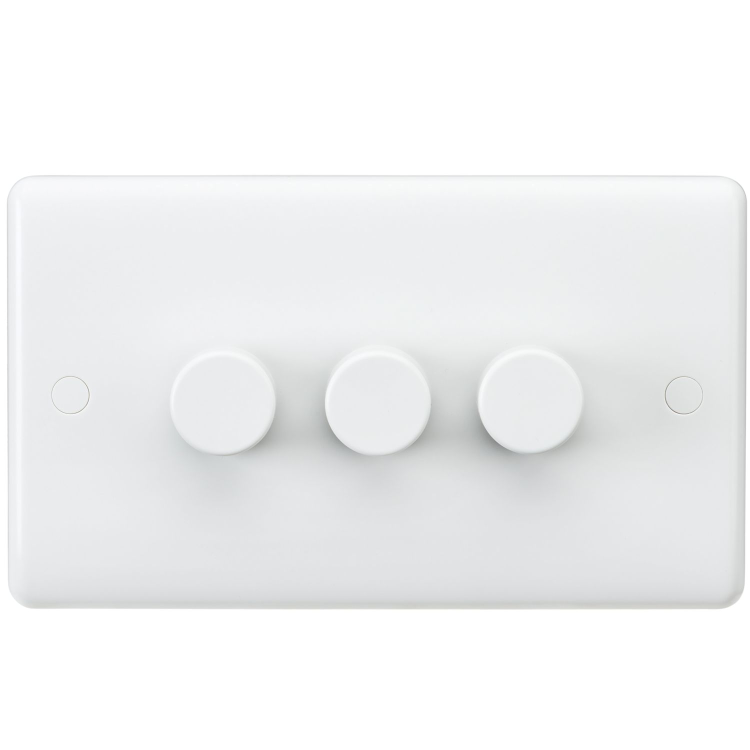 Knightsbridge Curved Edge 3-Gang 2-Way LED Leading Edge Dimmer White (395YA)