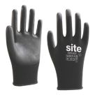 Site SWG420 PU Palm Gloves Black Medium