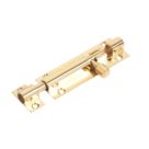 Straight Door Bolt Polished Brass 76mm