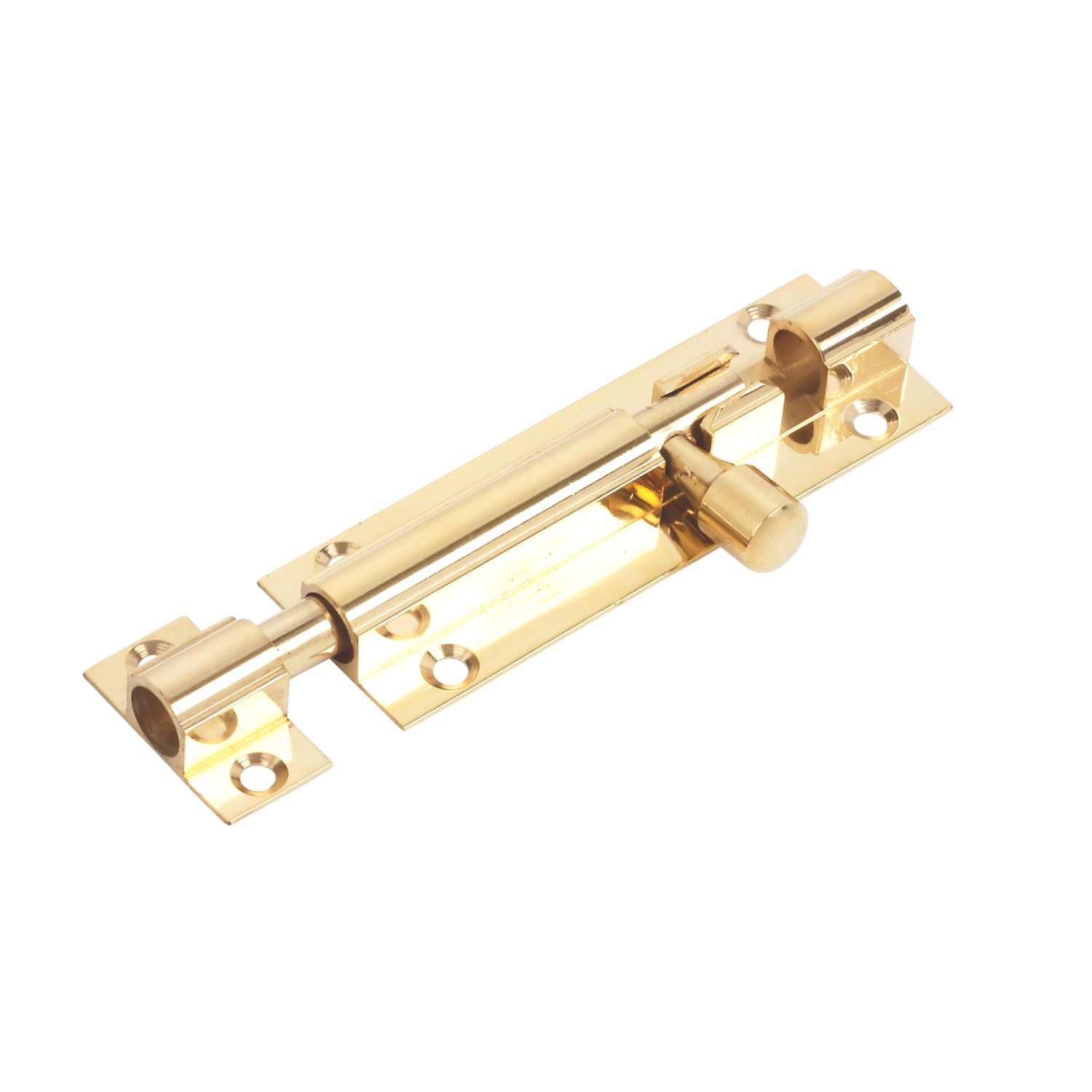Straight Door Bolt Polished Brass 76mm (39665)