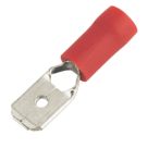 Essentials Insulated Red 6.3mm Push-On (M) Crimps 100 Pack