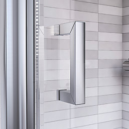 Aqualux Edge 6 Semi-Frameless Square Pivot Shower Door Polished Silver 900mm x 1900mm