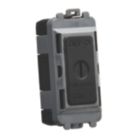 Knightsbridge Key Operated 10A Grid 3-Pole Fan Isolator Switch Matt Black