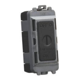 Knightsbridge Key Operated 10A Grid 3-Pole Fan Isolator Switch Matt Black