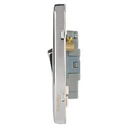 Schneider Electric Lisse Deco 10AX 3-Gang 2-Way Light Switch  Polished Chrome with White Inserts