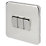 Schneider Electric Lisse Deco 10AX 3-Gang 2-Way Light Switch  Polished Chrome with White Inserts
