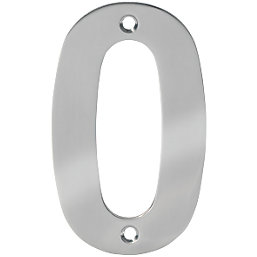 Eclipse Door Numeral 0 Polished Stainless Steel 100mm
