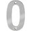 Eclipse Door Numeral 0 Polished Stainless Steel 100mm