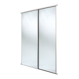 Spacepro Classic 2-Door Sliding Wardrobe Door Kit Cashmere Frame Mirror Panel 1185mm x 2260mm