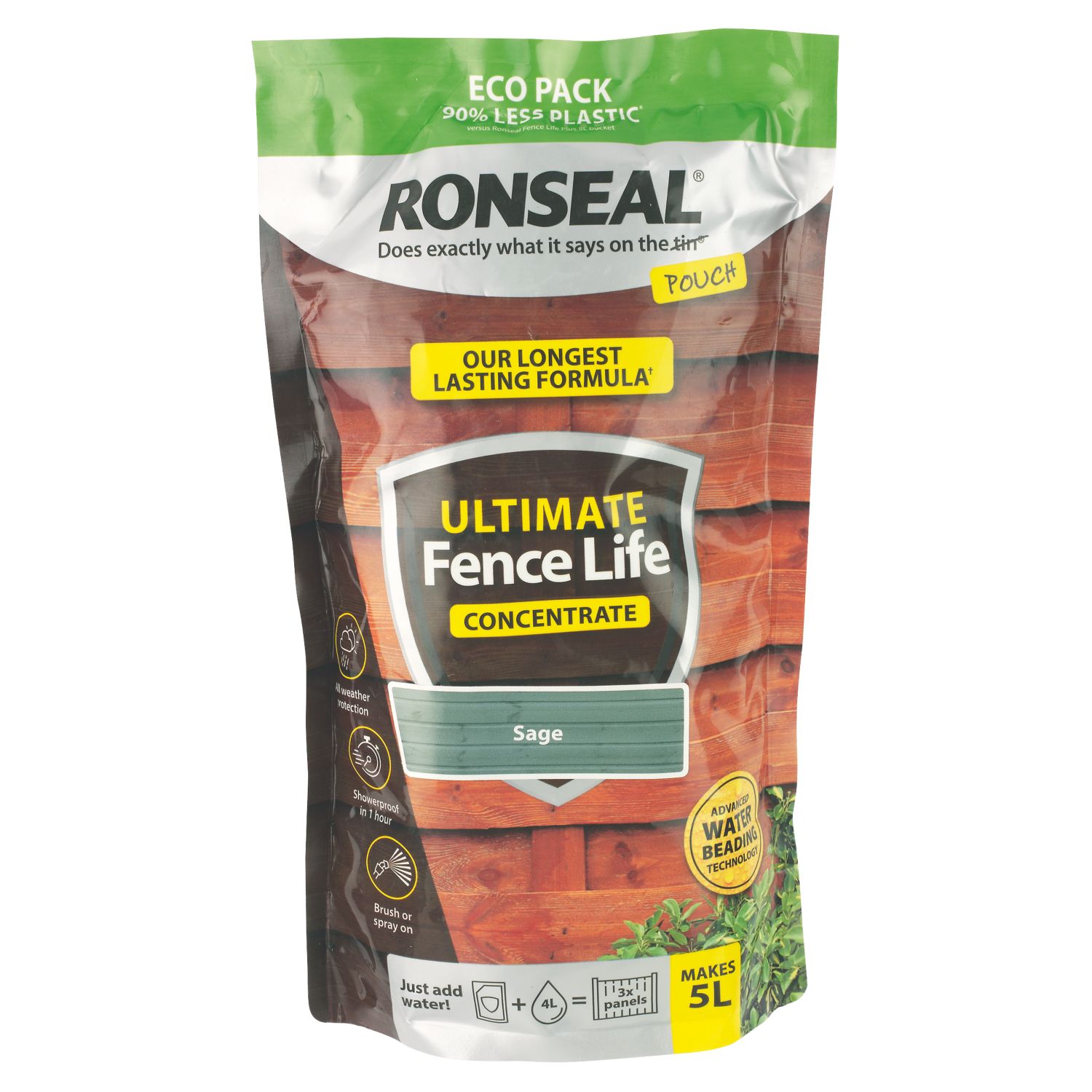 Ronseal Ultimate Fence Life Concentrate 950ml Sage Shed & Fence Paint (396RV)