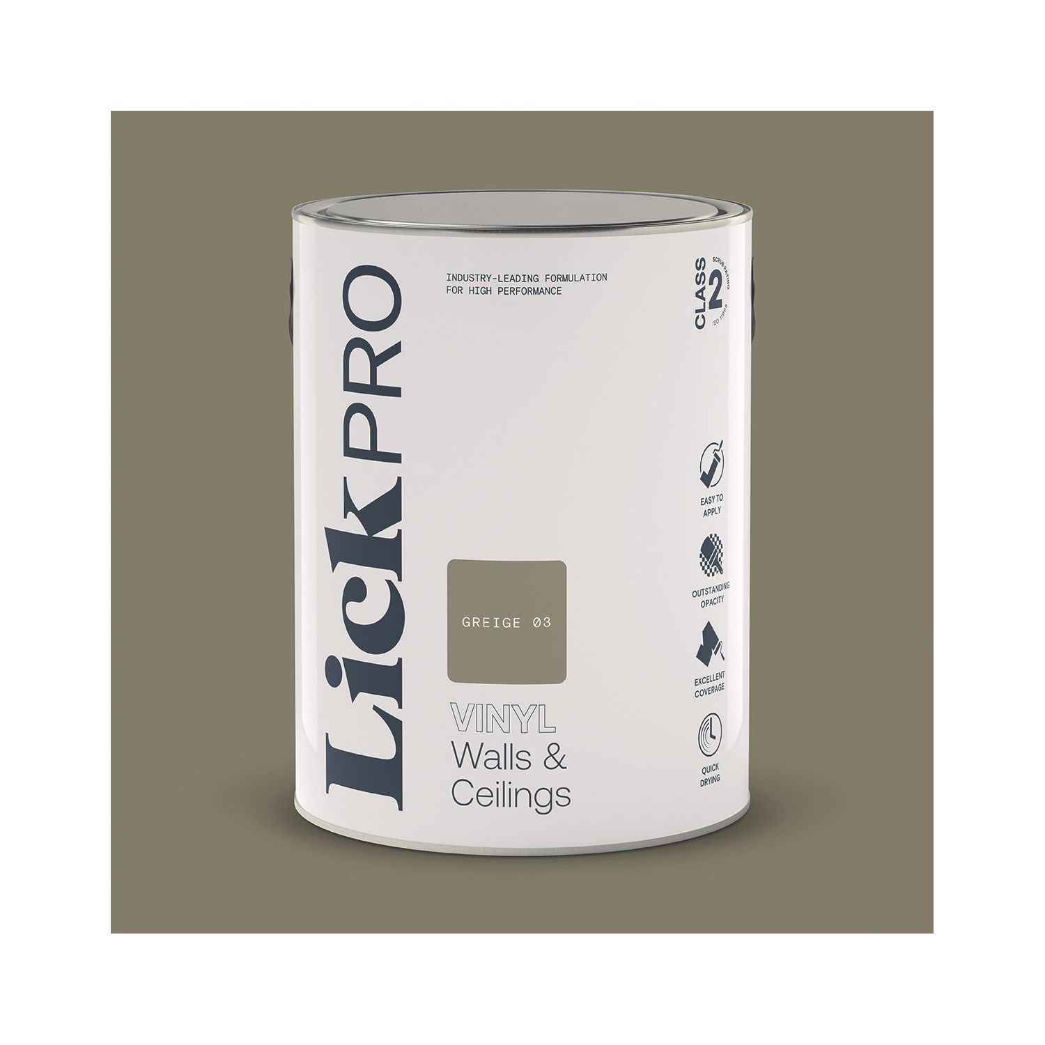 LickPro 5Ltr Greige 03 Vinyl Matt Emulsion Paint (396TM)