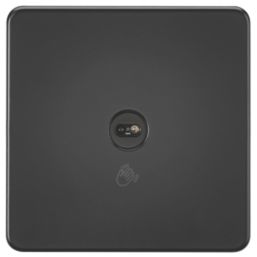 Knightsbridge  2.1A 1-Gang 1-Way Light Switch  Matt Black with Black Inserts