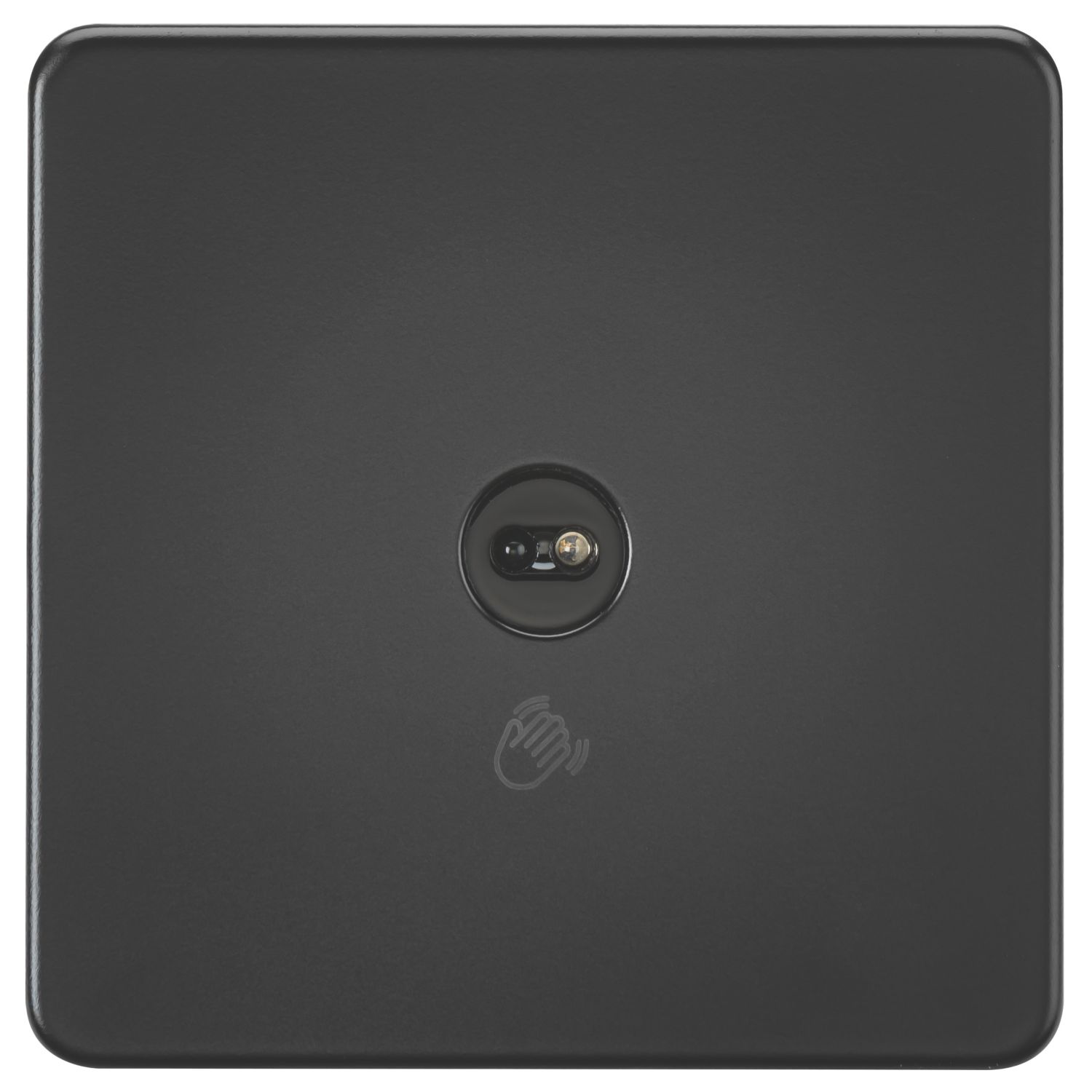 Knightsbridge 2.1A 1-Gang 1-Way Light Switch Matt Black with Black Inserts (396TY)