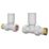 ETAL Rise 15mm x 1/2" White Straight Designer Manual Radiator Valve Head & Body  2 Pack