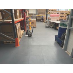 Ecotile Recycled 7mm T-Joint Interlocking Floor Tiles Graphite 7mm 4 Pack