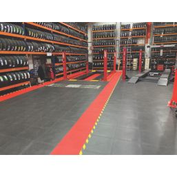 Ecotile Recycled 7mm T-Joint Interlocking Floor Tiles Graphite 7mm 4 Pack