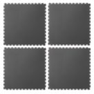 Ecotile Recycled 7mm T-Joint Interlocking Floor Tiles Graphite 7mm 4 Pack