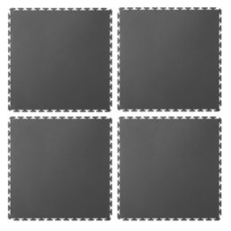 Ecotile Recycled 7mm T-Joint Interlocking Floor Tiles Graphite 7mm 4 Pack