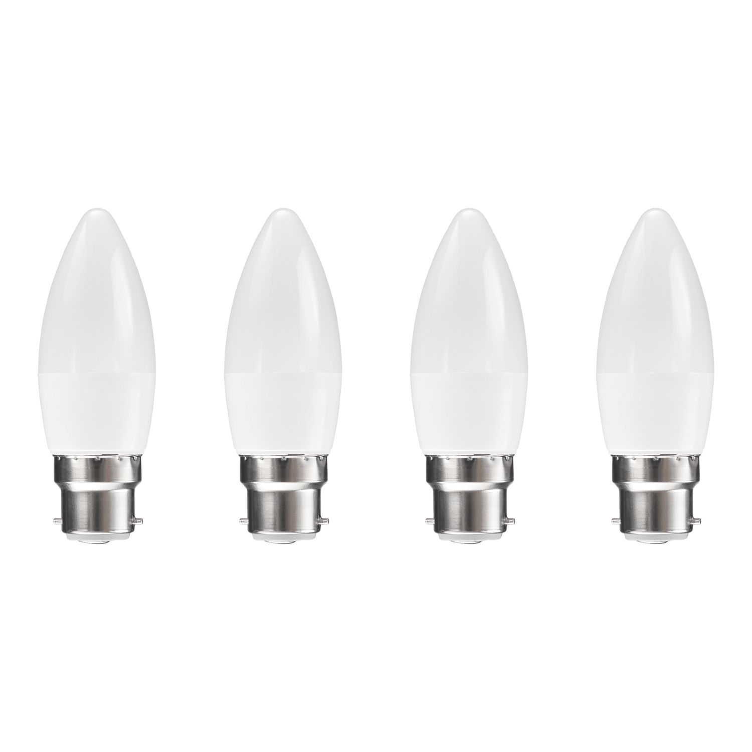 Essentials B22 Candle LED Light Bulb 470lm 4.2W 4 Pack (396YY)