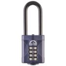 Squire  Water-Resistant Long Shackle Combination  Padlock Blue 50mm