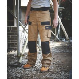 Site Pointer Work Trousers Stone / Black 30" W 32" L