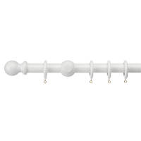 Universal Wooden Curtain Pole White 28mm x 1.8m