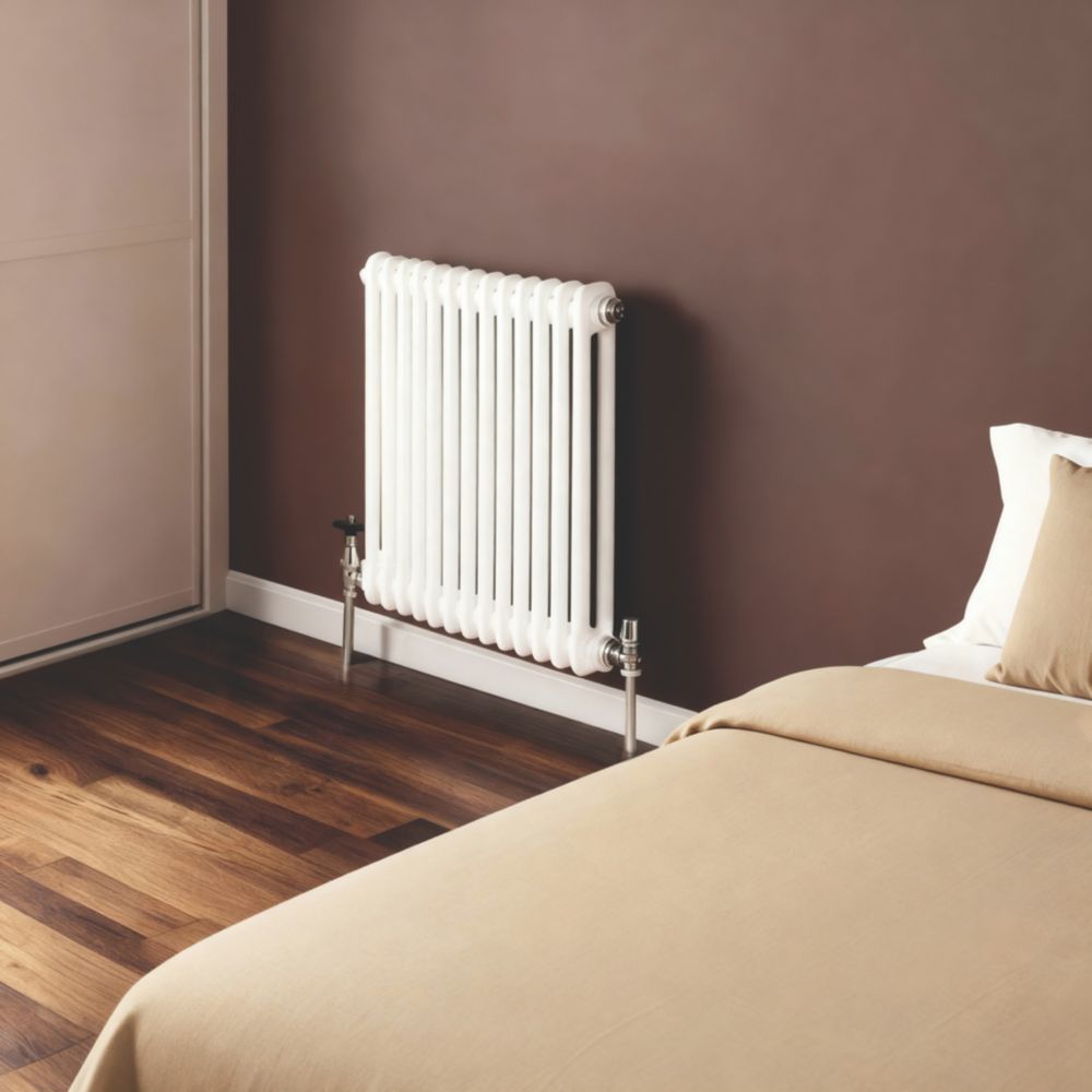 Flomasta 600mm x 605mm 2089BTU White Square 2 Column Radiator