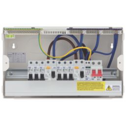 British General Circuit Protection 9-Module 6-Way Part-Populated High Integrity Main Switch Consumer Unit with SPD
