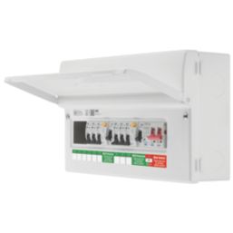 British General Circuit Protection 9-Module 6-Way Part-Populated High Integrity Main Switch Consumer Unit with SPD