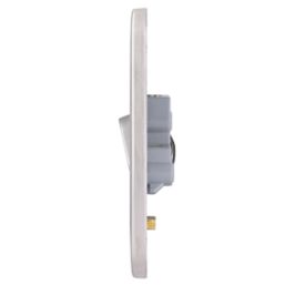 Schneider Electric Lisse Deco 50A 2-Gang DP Cooker Switch Brushed Stainless Steel with LED with Black Inserts