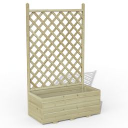 Forest Trellis Rectangular Garden Planter Natural Timber 800mm x 400mm x 1370mm