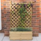 Forest Trellis Rectangular Garden Planter Natural Timber 800mm x 400mm x 1370mm