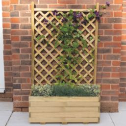 Forest Trellis Rectangular Garden Planter Natural Timber 800mm x 400mm x 1370mm