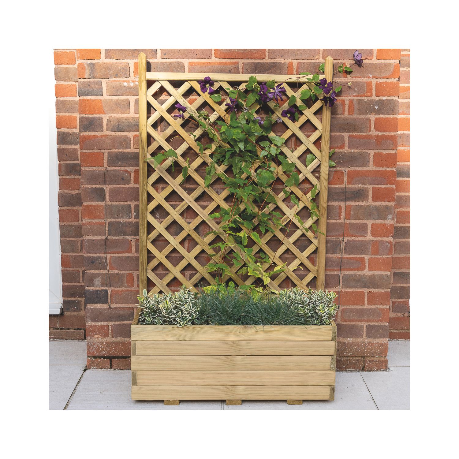 Forest Trellis Rectangular Garden Planter Natural Timber 800mm x 400mm x 1370mm (397JN)
