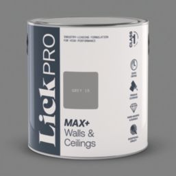 LickPro Max+ 2.5Ltr Grey 15 Matt Emulsion  Paint