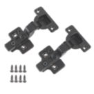 Eclipse 3D Adjustable Soft Close Steel 105° Inset Matt Black Cabinet Hinges 62mm 2 Pack