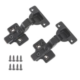 Eclipse 3D Adjustable Soft Close Steel 105° Inset Matt Black Cabinet Hinges 62mm 2 Pack