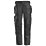Snickers 6224 Canvas Stretch Trousers Black 36" W 32" L