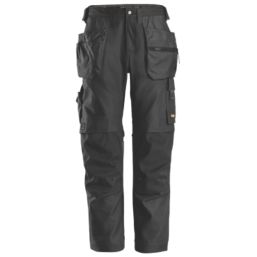 Snickers 6224 Canvas Stretch Trousers Black 36" W 32" L