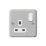 MK Contoura 13A 1-Gang DP Switched Plug Socket Grey  with White Inserts