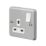 MK Contoura 13A 1-Gang DP Switched Plug Socket Grey  with White Inserts