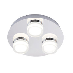 Spa Amalfi LED Flush-Fitting Ceiling Light Chrome 15W 950lm