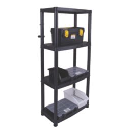 Essentials  4-Tier Plastic Garage Shelving Unit 600mm x 300mm x 1300mm