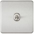 Knightsbridge  10AX 1-Gang Intermediate Switch Brushed Chrome with Colour-Matched Inserts