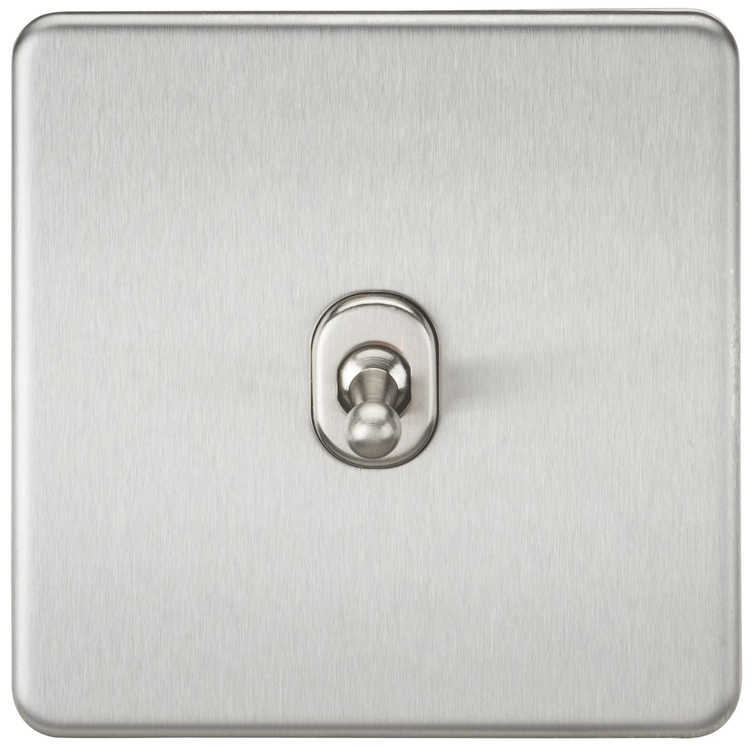 Knightsbridge 10AX 1-Gang Intermediate Switch Brushed Chrome with Colour-Matched Inserts (397VF)