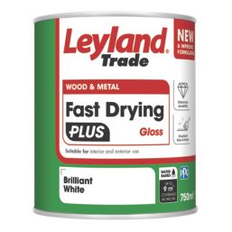 Leyland Trade 0.75Ltr Brilliant White Gloss Water-Based Trim Paint